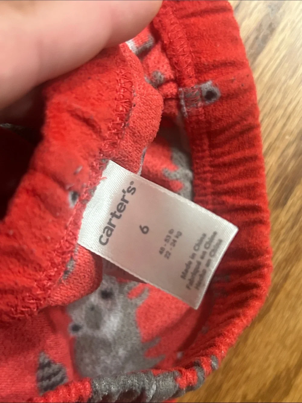 Kids Red Raccoon Print Pajama Set size 6/7